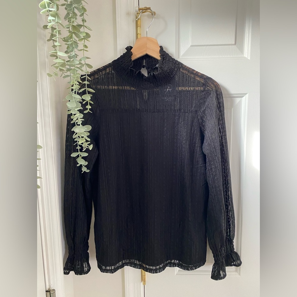 Adrianna Papell Black Lace Blouse